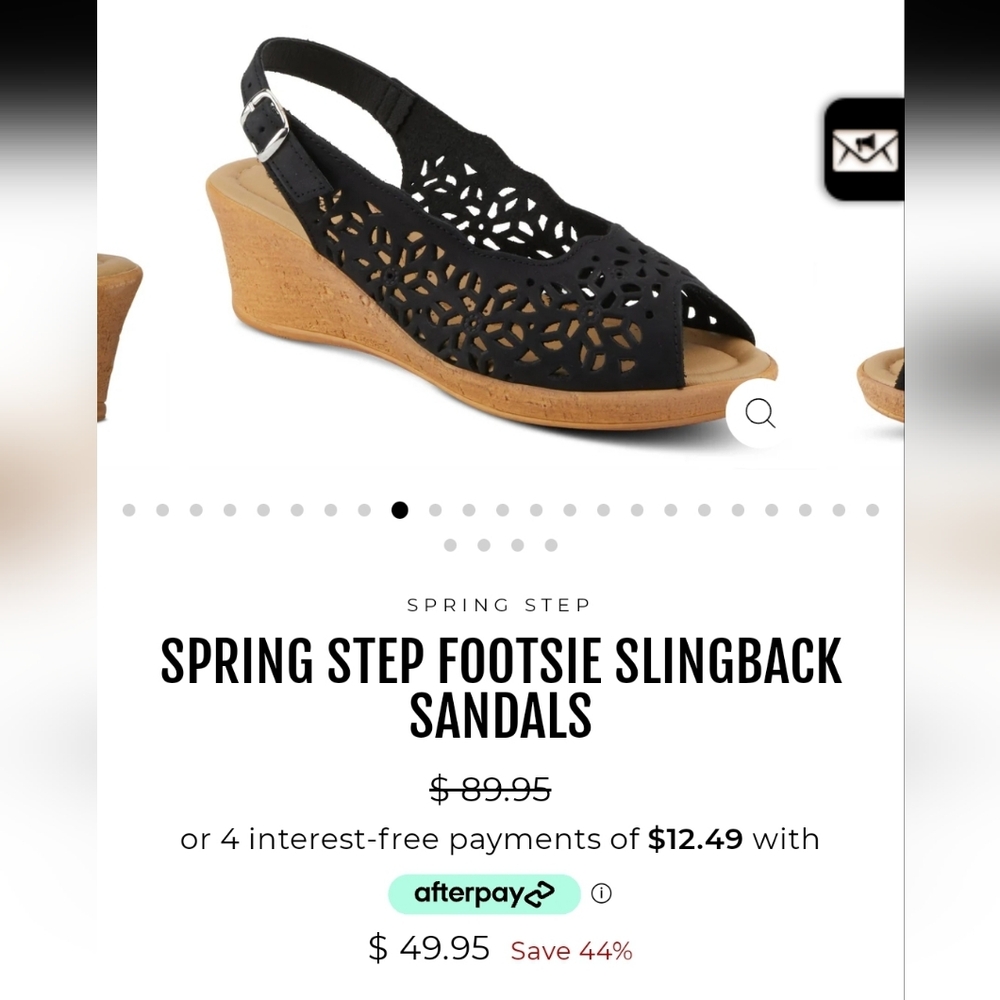 Spring Step Footsie slingback Leather And Cork sandals Size 10